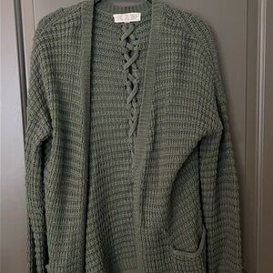 Pink Rose Olive Knit Cardigan